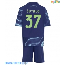 Camisa de time de futebol Ajax Josip Sutalo #37 Replicas 2º Equipamento Infantil 2025-26 Manga Curta (+ Calças curtas)